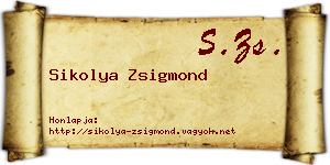 Sikolya Zsigmond névjegykártya